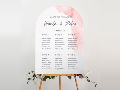 Wedding seating chart cut-out