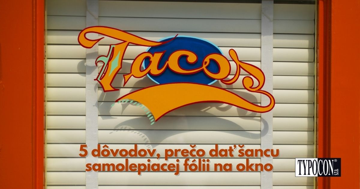 samolepka na skle obchodu tacos