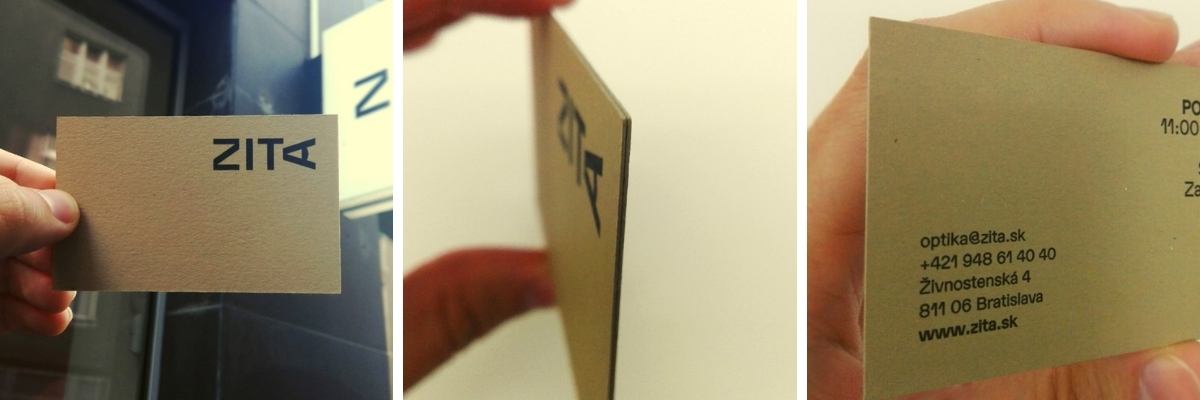 Vrstvena vizitka z kraft papiera s dvoma vrstvami
