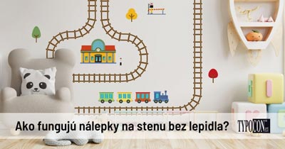 Nálepky vlakov na stene v detskej izbe