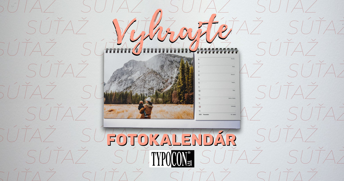 fokta fotokalendára Beirut s nápisom vyrajte fotokalendár a logo typocon