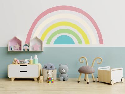 Wall sticker in shape of a rainbow