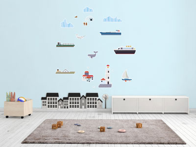 Wall sticker ships