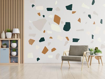 Wall sticker in terazzo shape