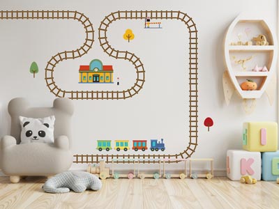 Wall sticker trains