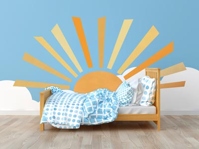 Wall sticker in shape of a sun