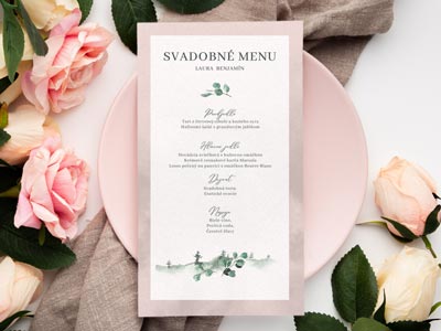 wedding menu print