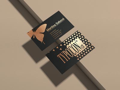 luxury business card with metallic print