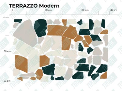 Mierka nálepiek na stenu terrazzo Modern